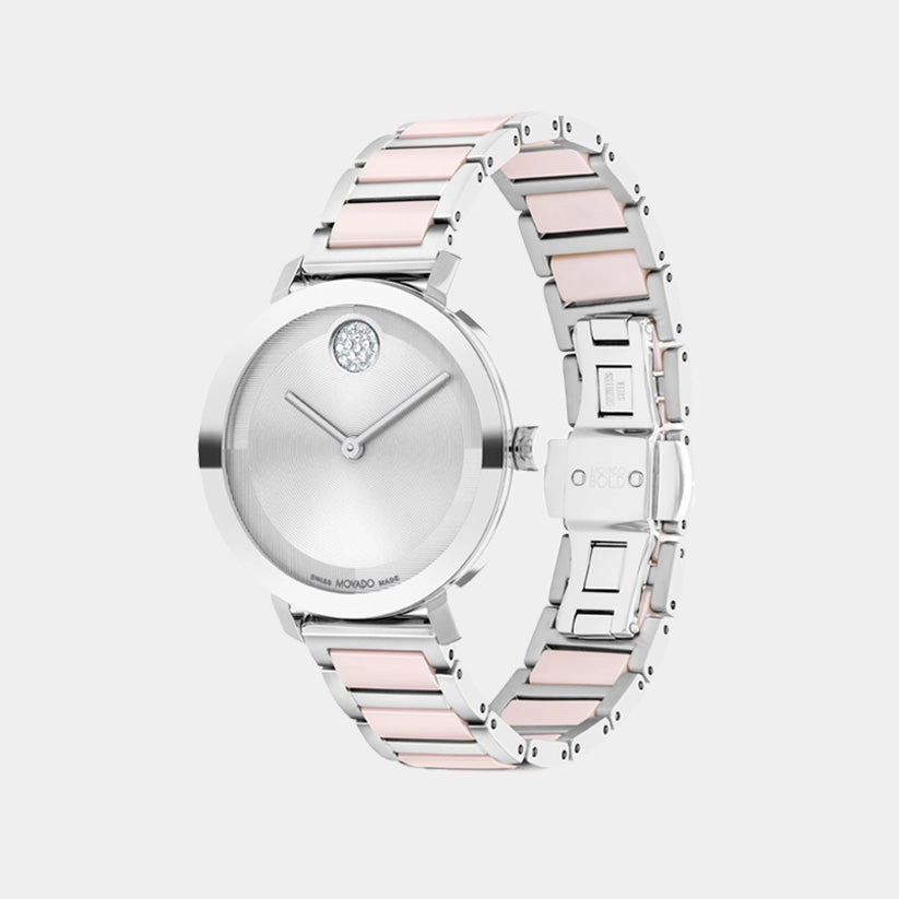 Women Quartz Silver Dial Analog Stainless Steel Watch 3601236