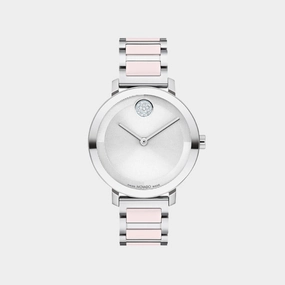 Women Quartz Silver Dial Analog Stainless Steel Watch 3601236