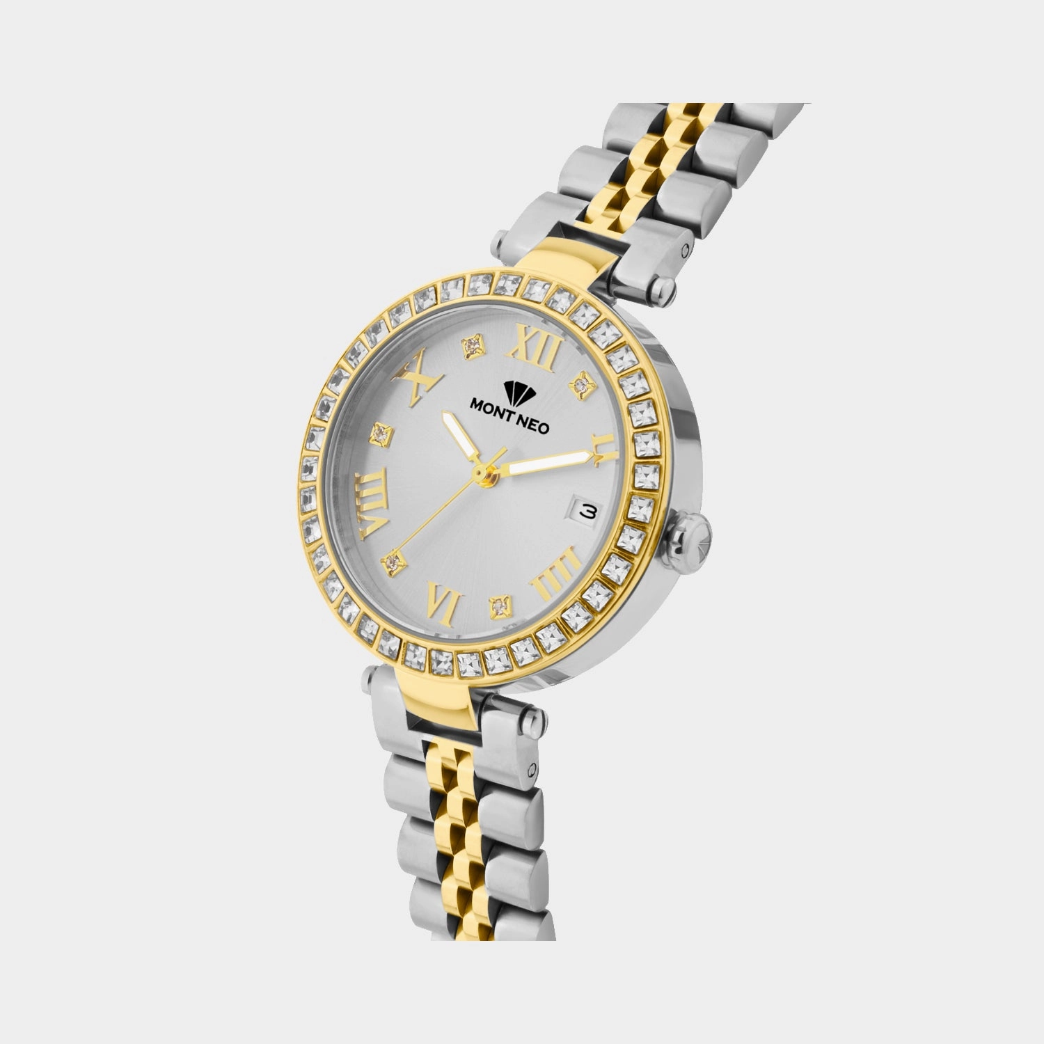 Women Quartz Silver Dial Analog Stainless Steel Watch 4505E-M1203