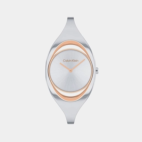 Women Quartz Silver White Dial Analog Stainless Steel Watch 25200393