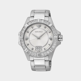 Women Quartz White Dial Analog Stainless Steel Watch SUR809P1