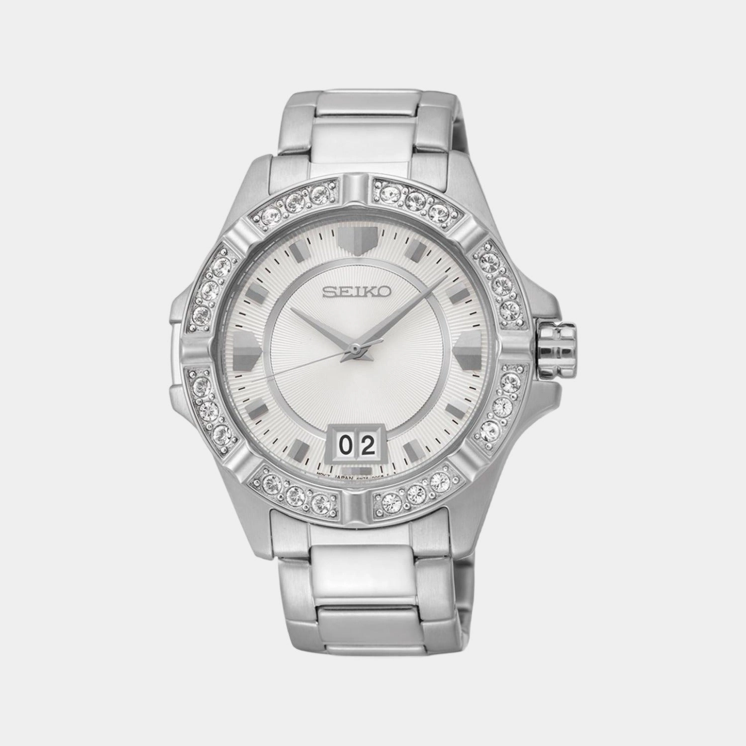Women Quartz White Dial Analog Stainless Steel Watch SUR809P1