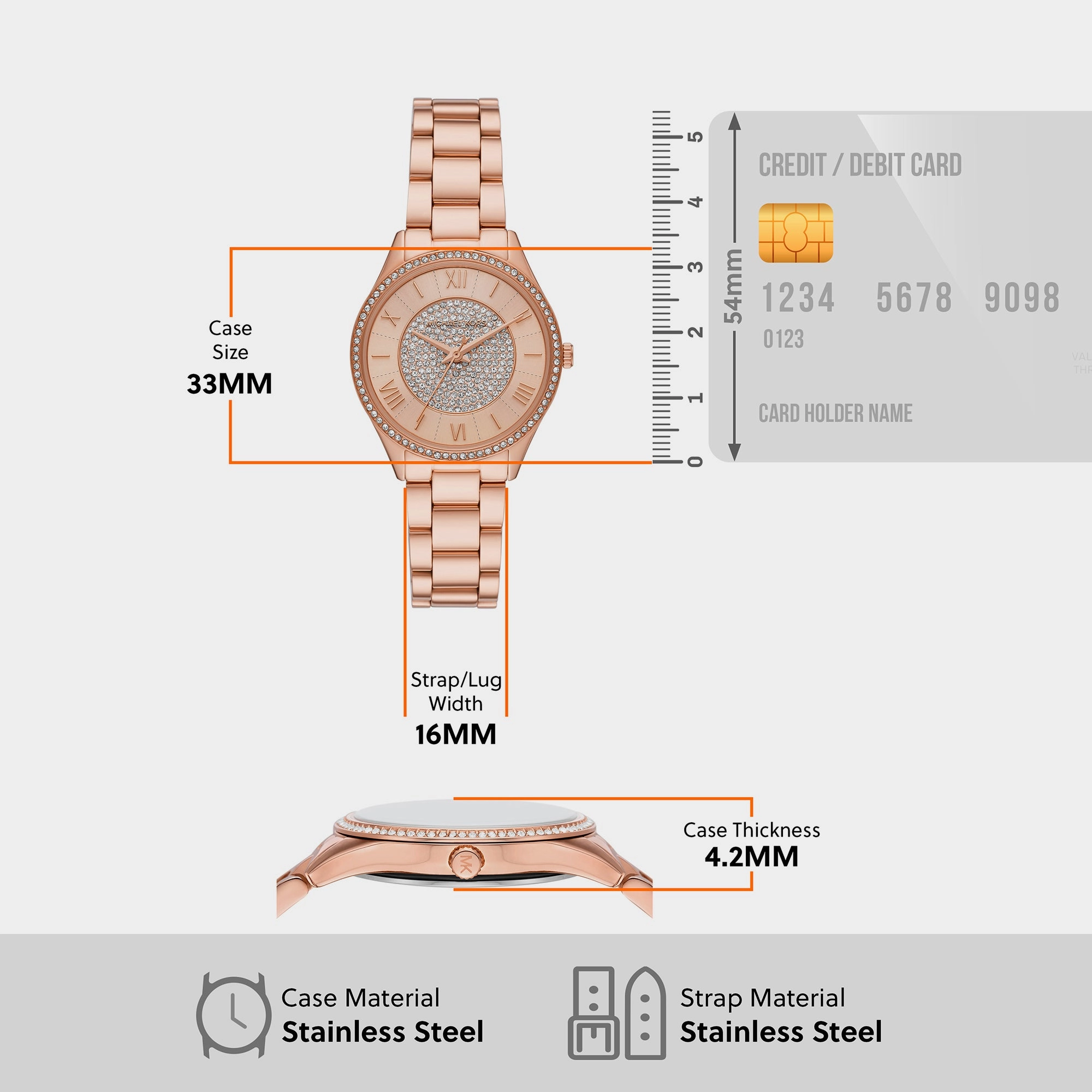 Women Rose Gold Analog Stainless Steel Watch MK4736
