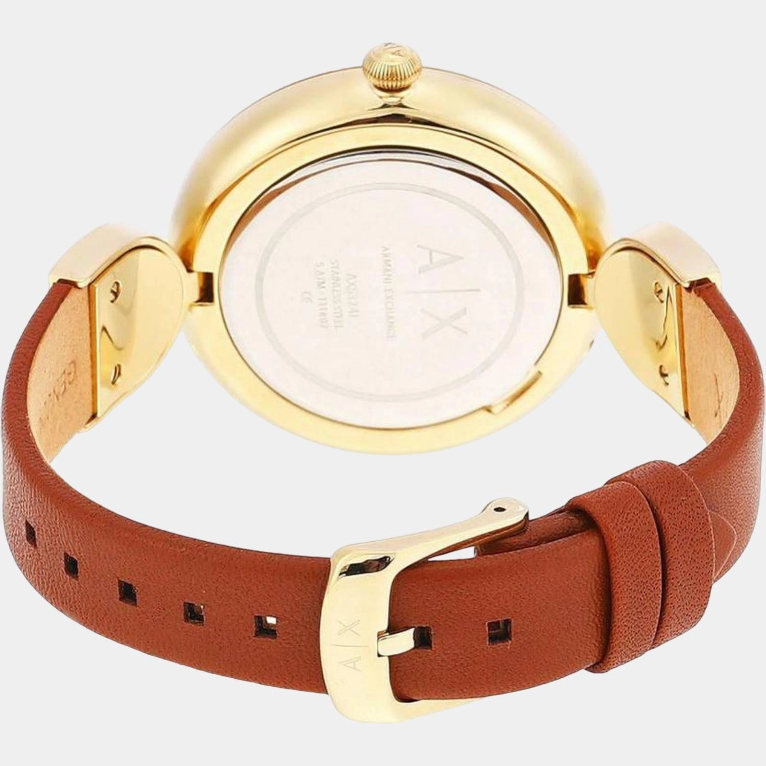 Women's Gold Analog Leather Watch AX5324