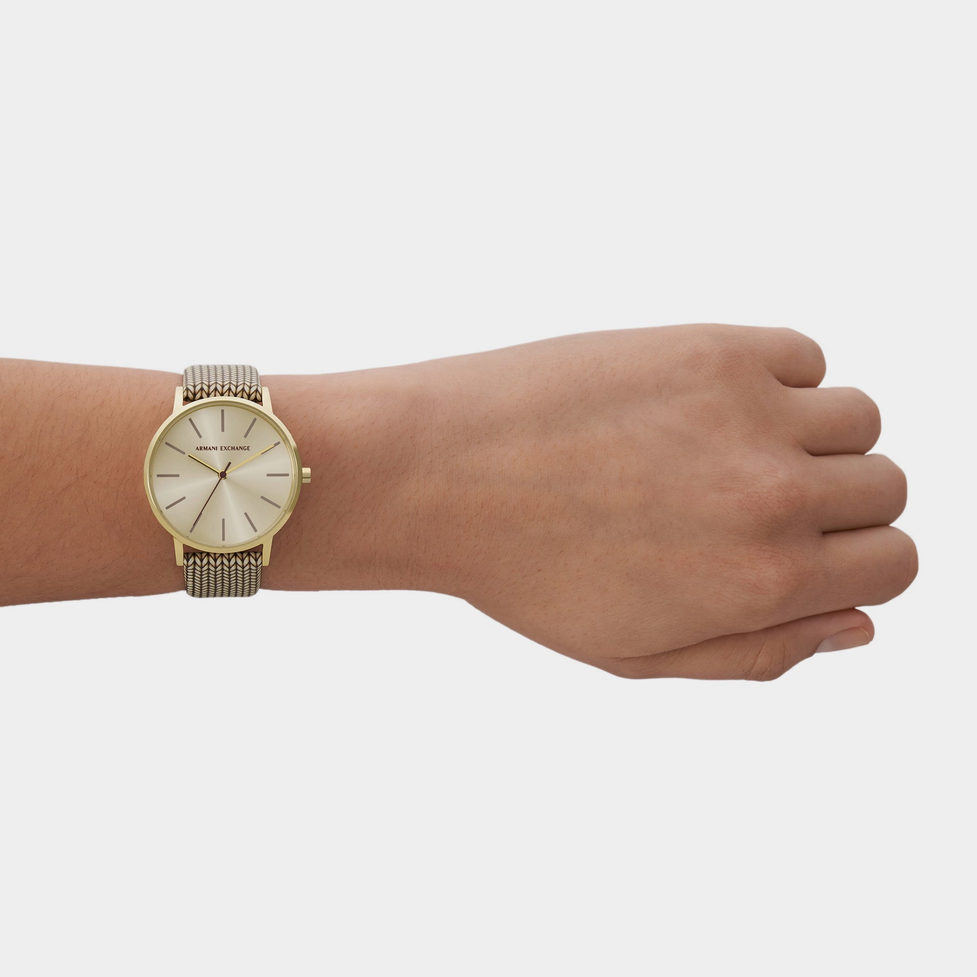 Women's Grey Dial Analog Leather Watch AX5594