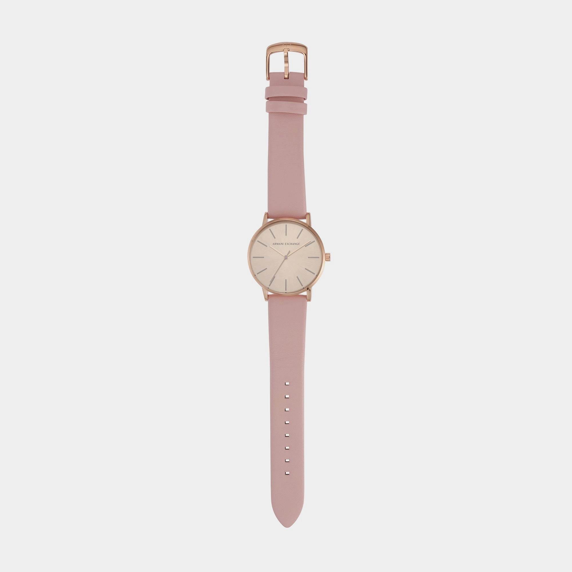 Women's Rose Gold Analog Leather Watch AX7150SET