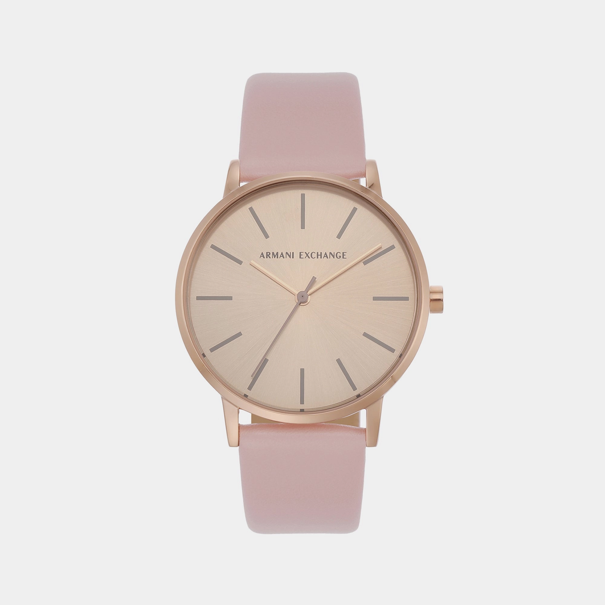 Women's Rose Gold Analog Leather Watch AX7150SET