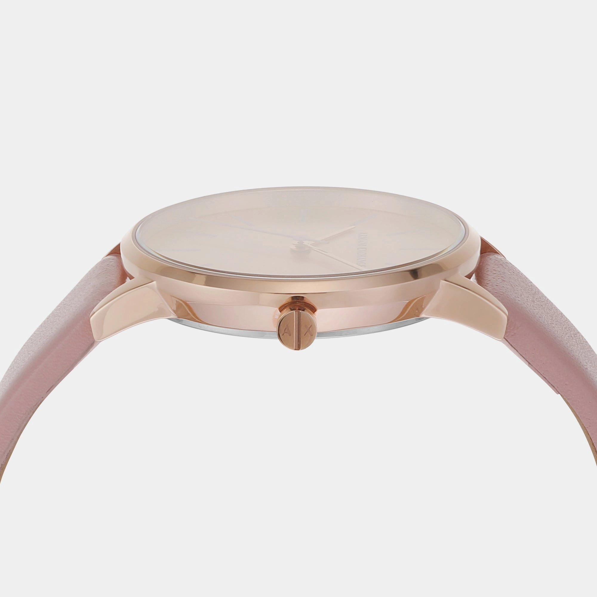 Women's Rose Gold Analog Leather Watch AX7150SET