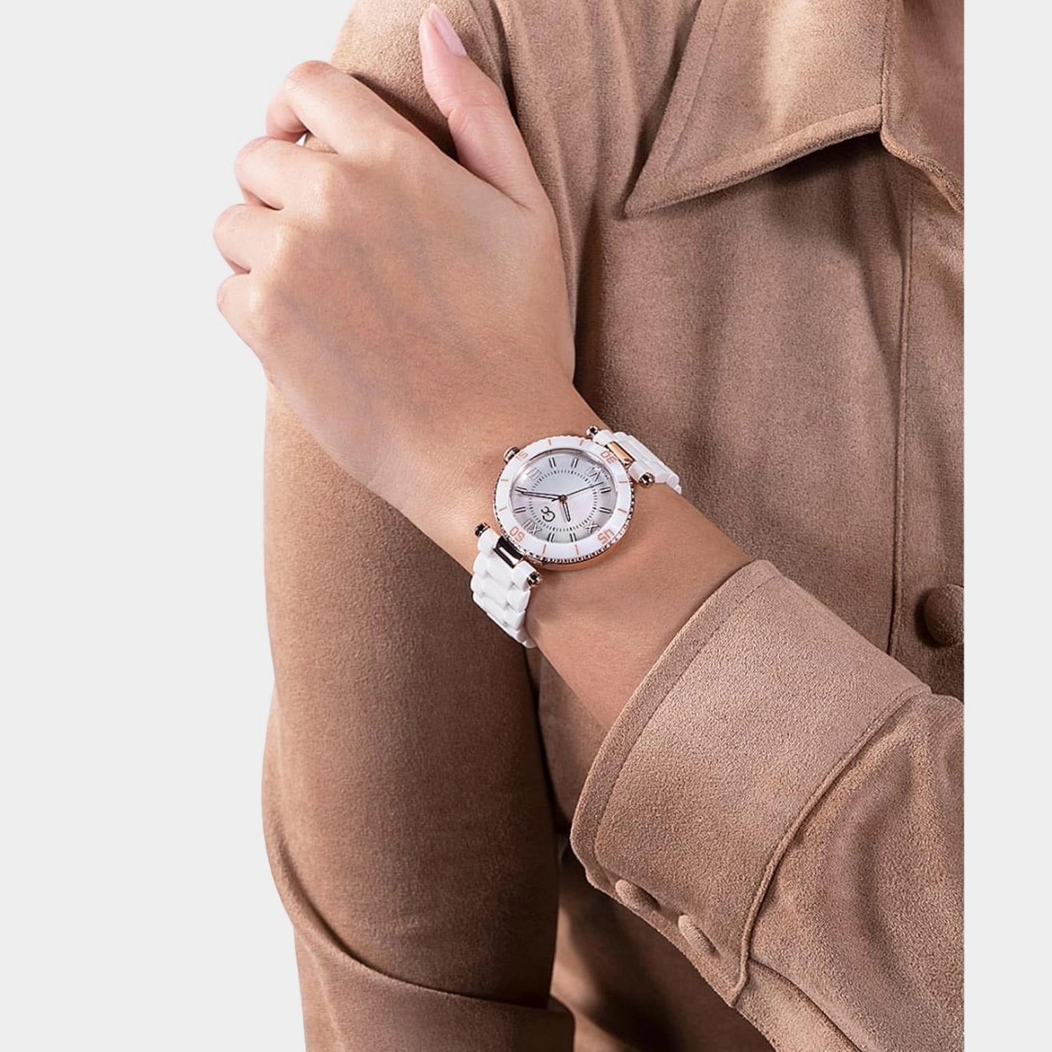 Women's White Analog Stainless Steel Watch Z05007L1MF