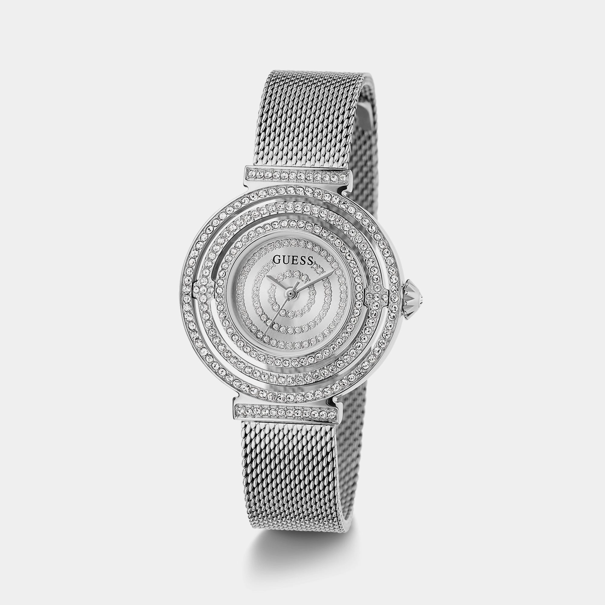 Women Silver Chronograph Mesh Watch GW0550L1