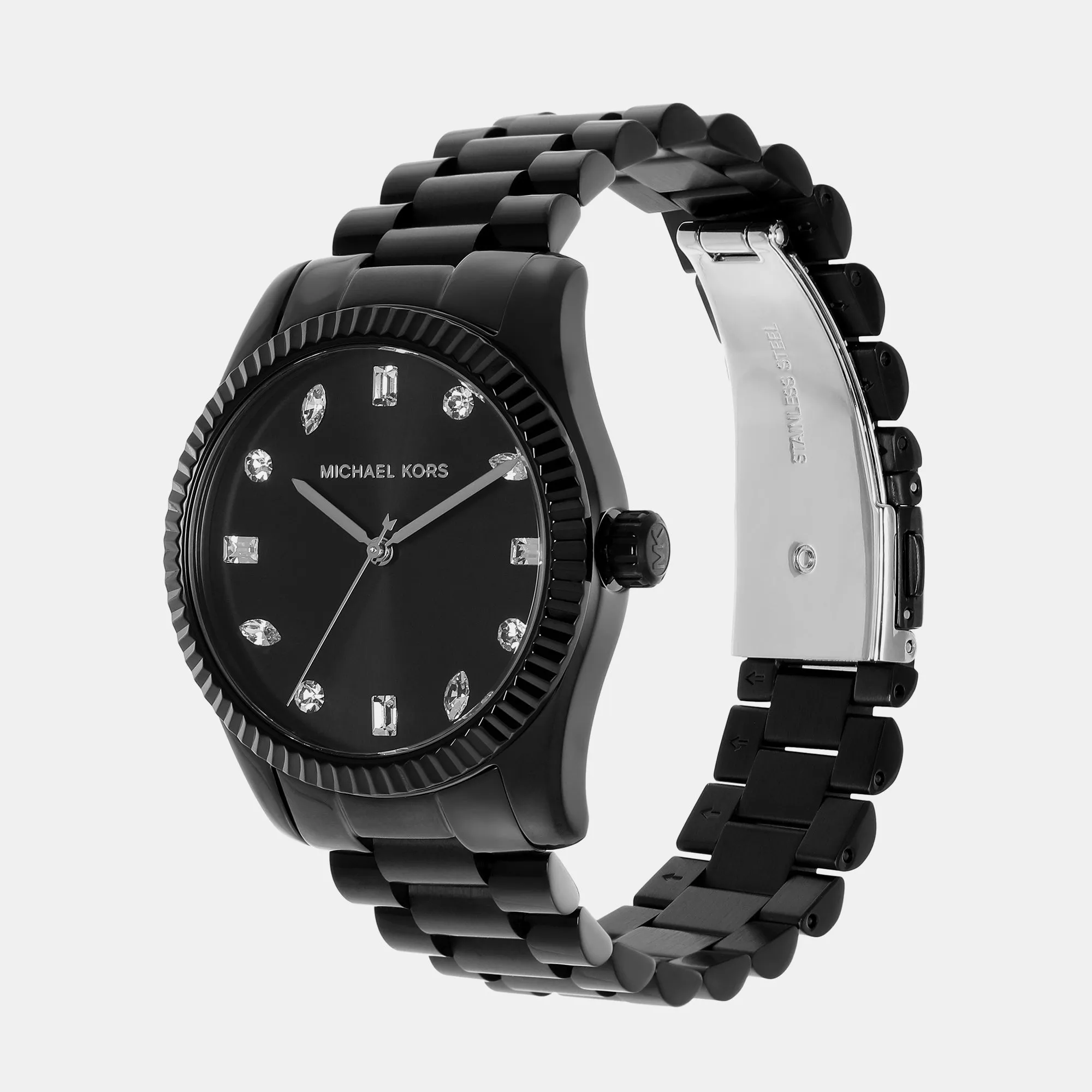 Women's Black Analog Stainless Steel Watch MK7442