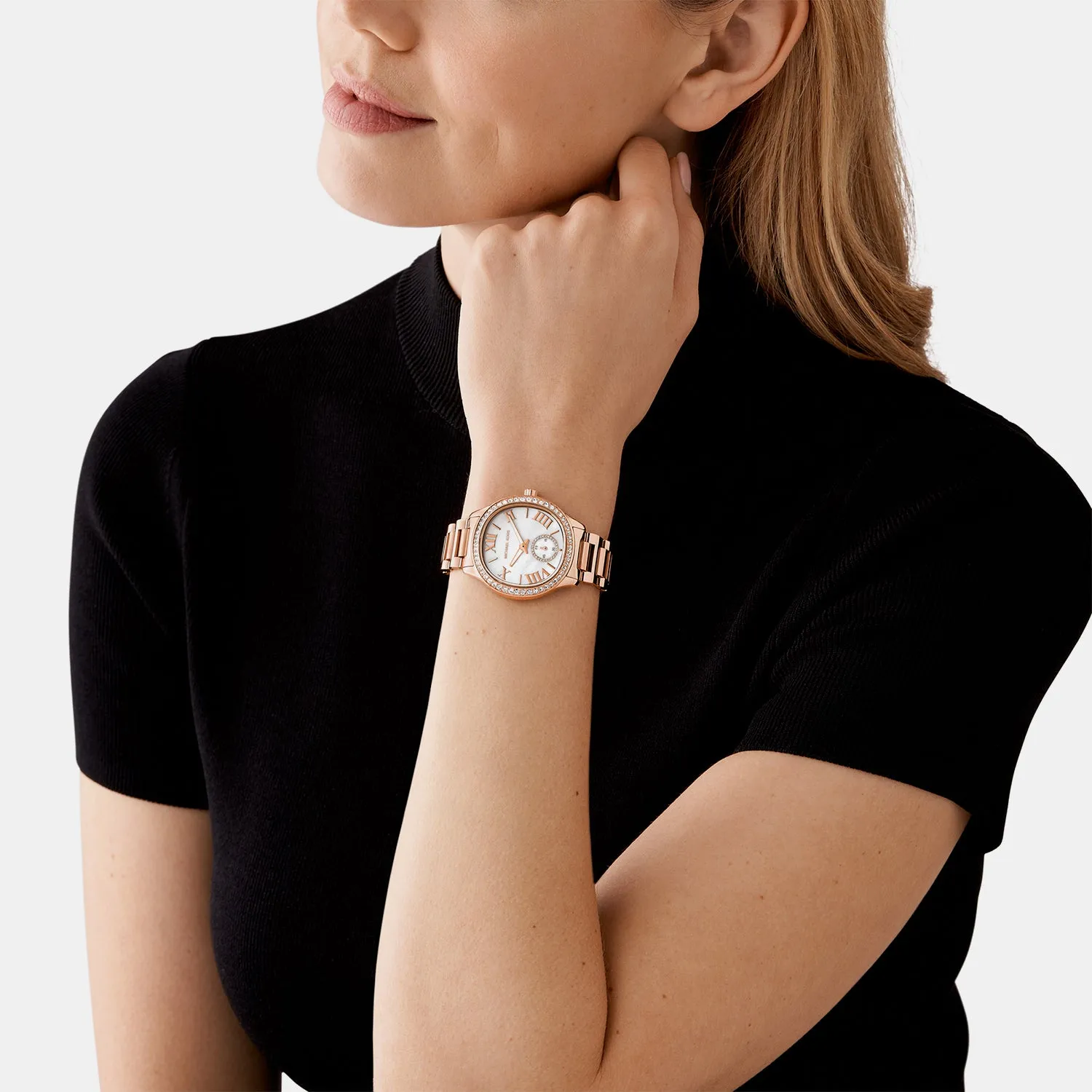 Women's Sage Rose Gold Analog Stainless Steel Watch MK4806