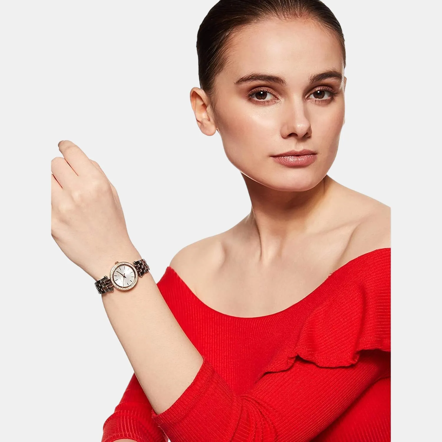 Women's Silver Analog Stainless Steel Watch MK3298