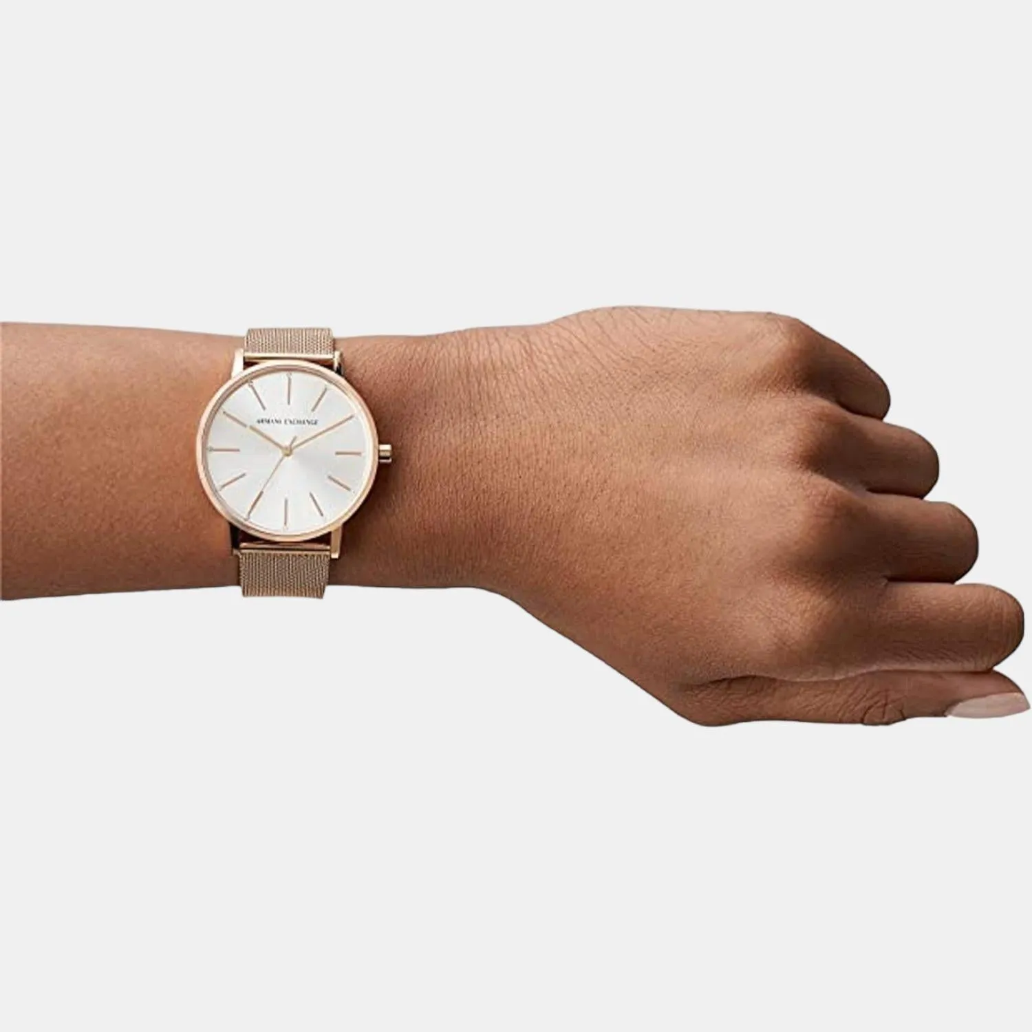 Women's Silver Dial Analog Stainless Steel Watch AX5573