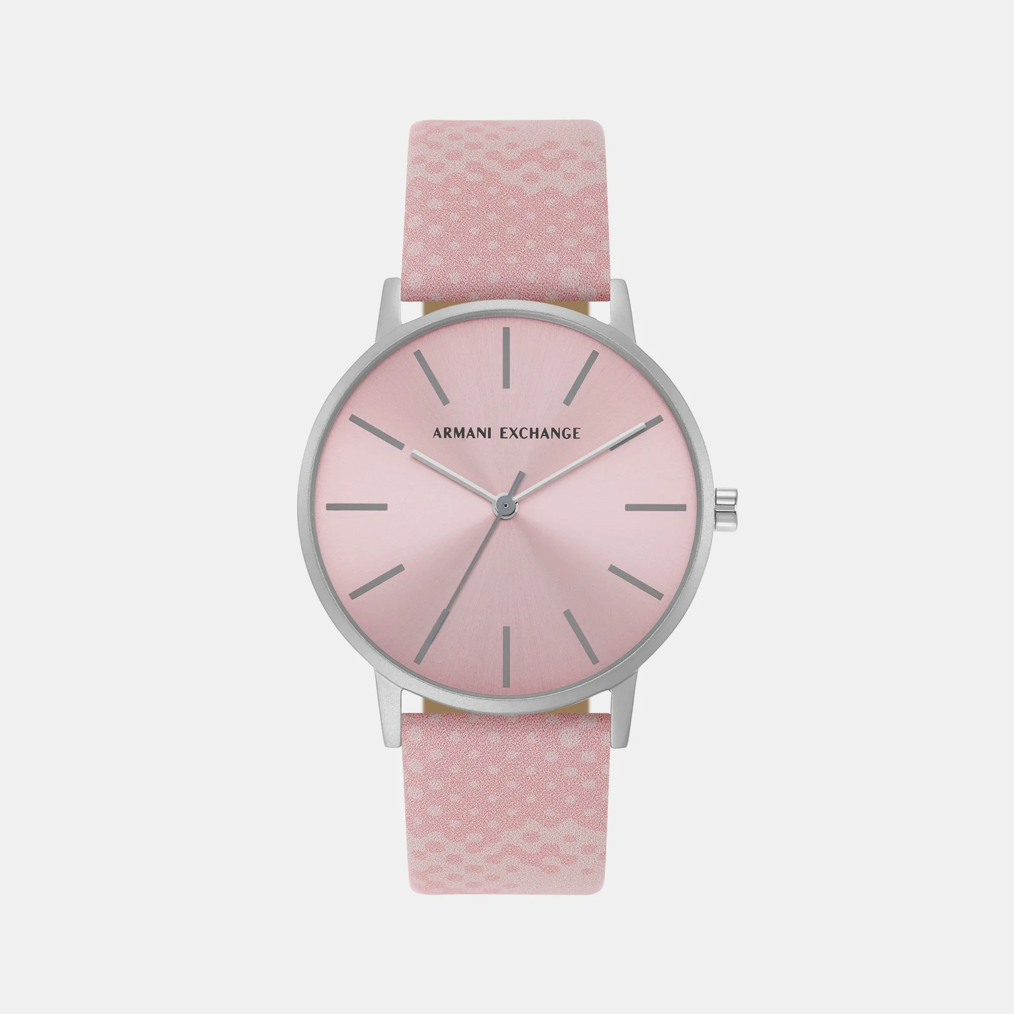 Women's Three-Hand Pink Leather Watch AX5590