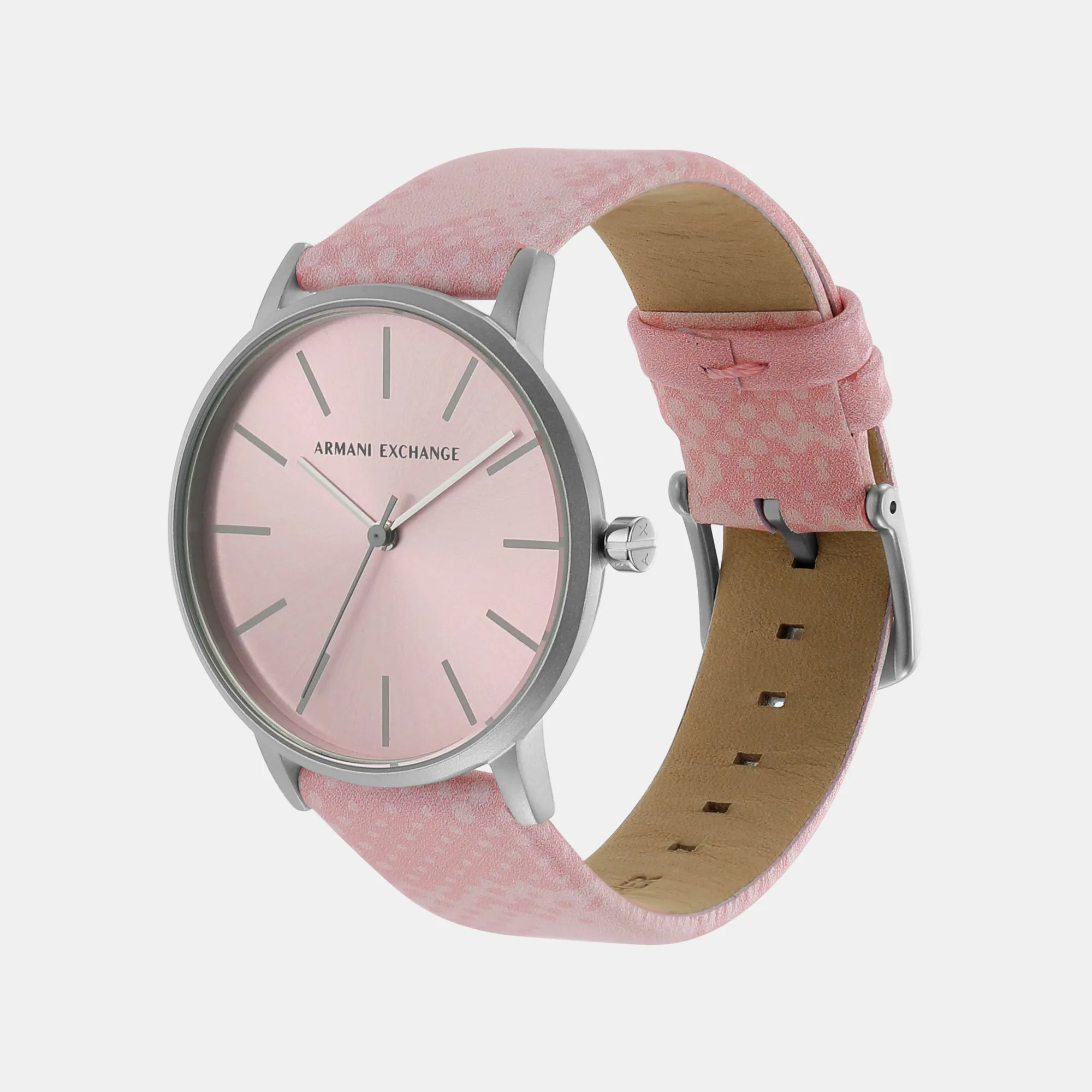 Women's Three-Hand Pink Leather Watch AX5590