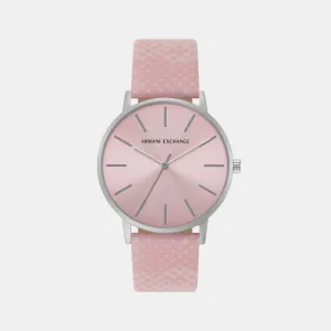 Women's Three-Hand Pink Leather Watch AX5590