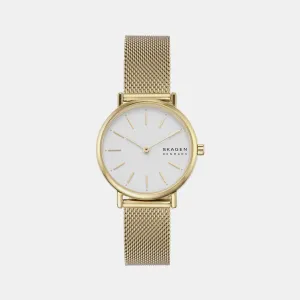 Women's White Analog Brass Watch SKW2693