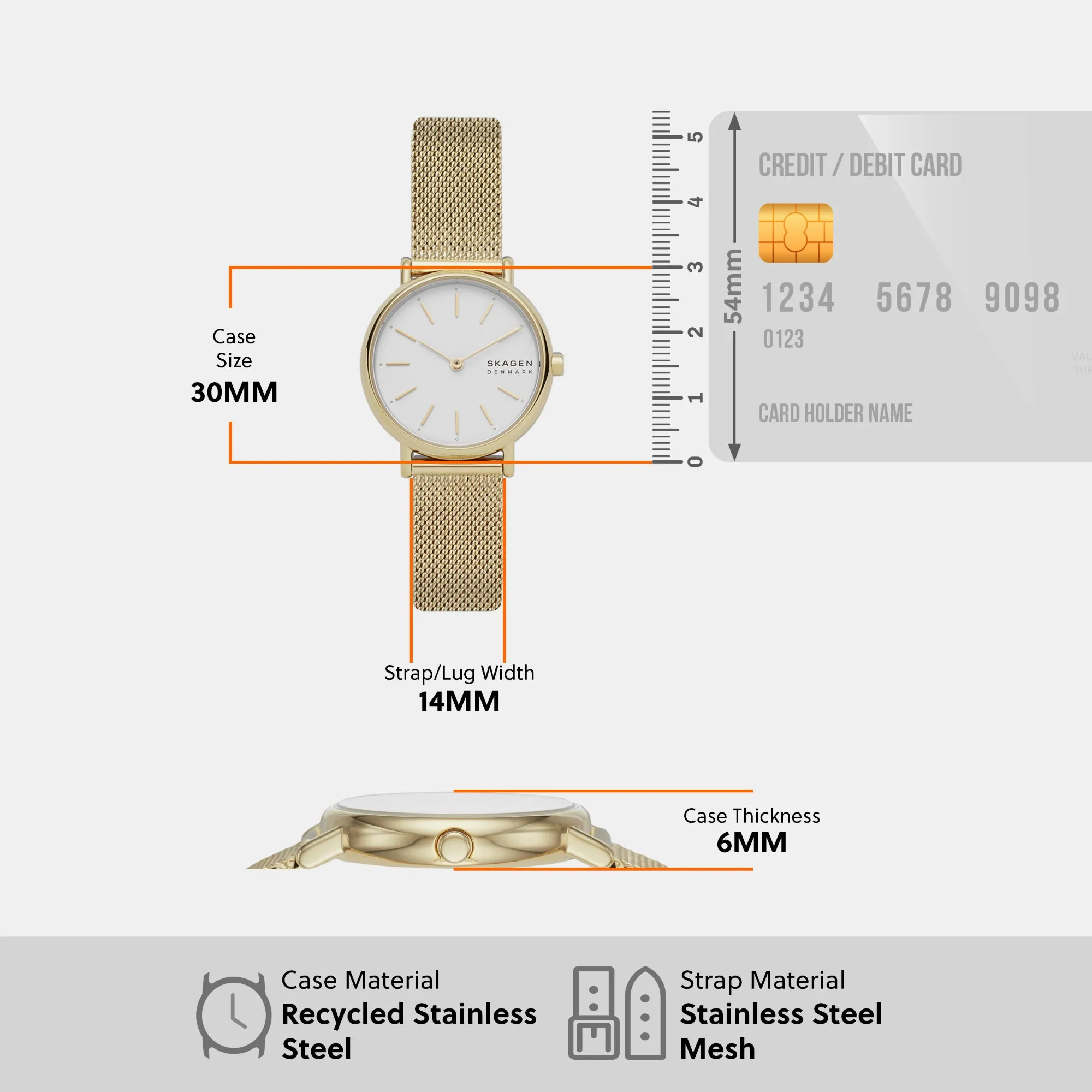 Women's White Analog Brass Watch SKW2693
