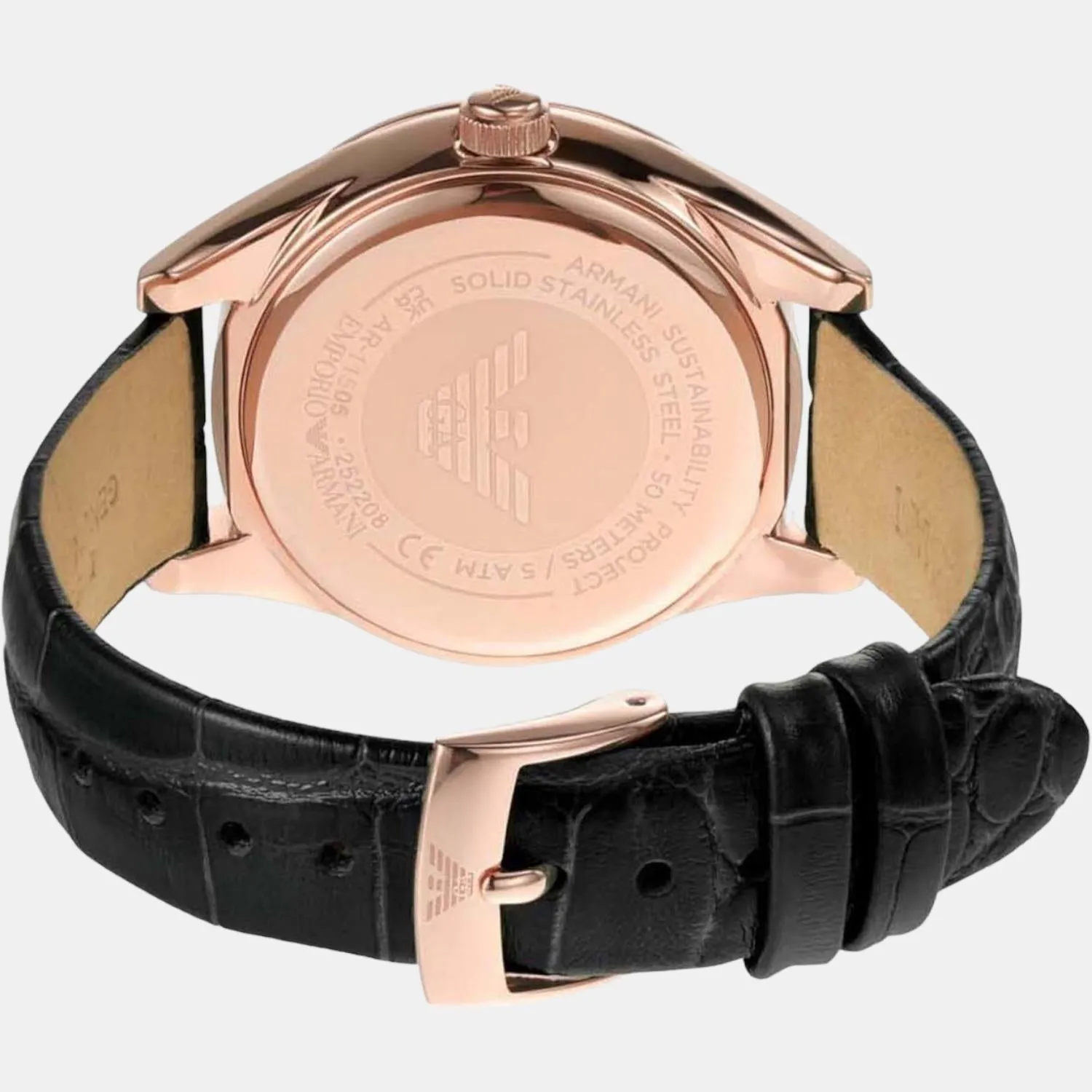 Women's White Analog Leather Watch AR11505