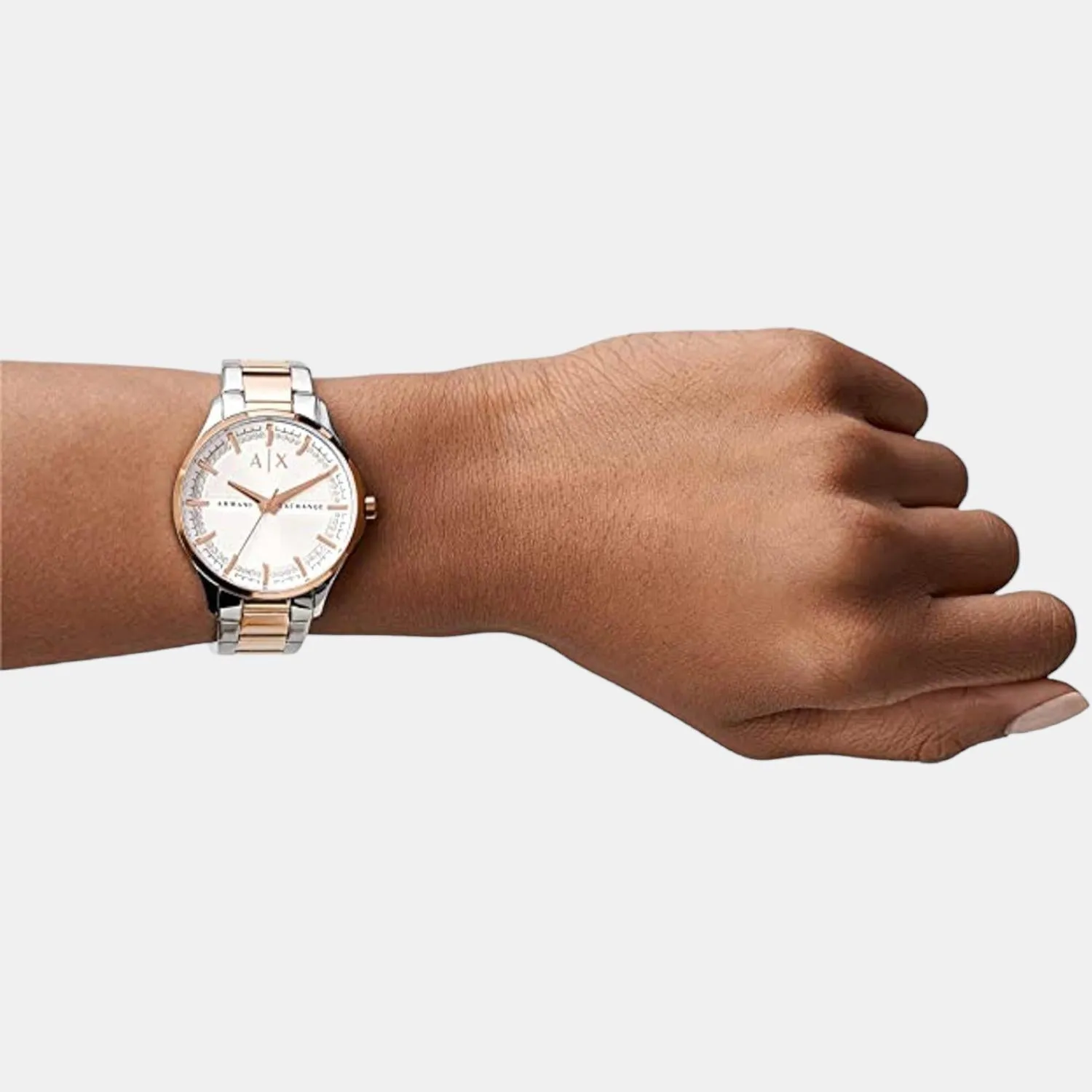 Women's White Analog Stainless Steel Watch AX5258