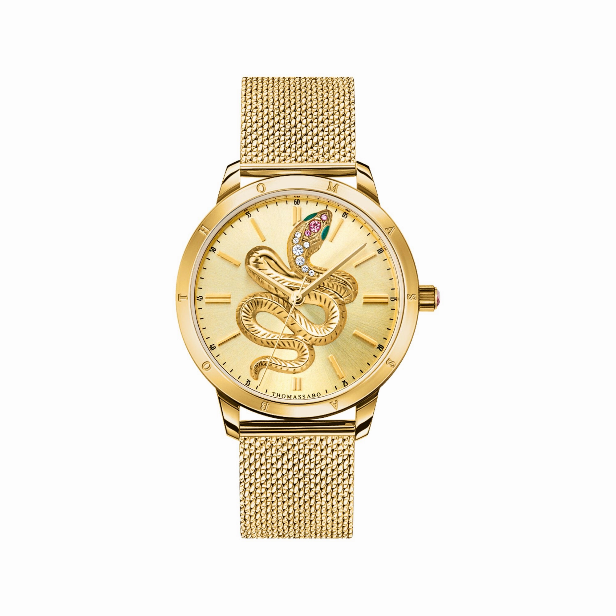 Womens watch snake in 3D optics gold