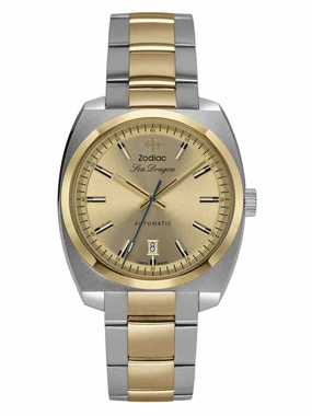 Zodiac SEA DRAGON Automatic Gold Silver Mens Watch ZO9912